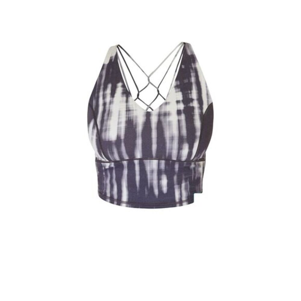 Sweaty Betty Super Soft Strappy Crop Workout Tank Woman's Size L‎ Grey White NWT